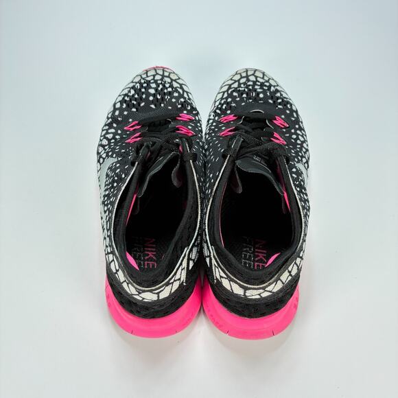 Nike Free 5.0 TR Fit 5 Print Black Pink Running Shoes 704695-012 Women's Size 7 - Picture 6 of 10